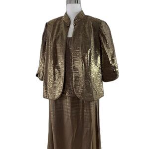 David's Bridal Dress and Jacket Mother of the Bride Groom 16WP Bown Bronze